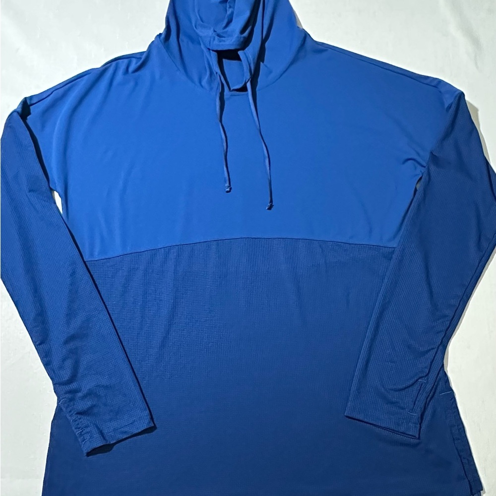 Fabletics Men’s Performance Hoodie Blue Two-Tone Long Sleeve XXL